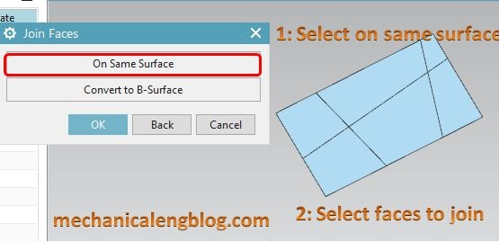 siemens nx modeling join face on same surface