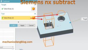 siemens nx subtract command tool bodies