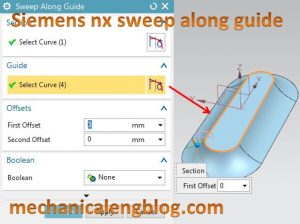 siemens nx sweep along guide select guides