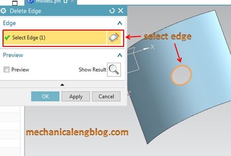 siemens nx tutorial delete edge select edge