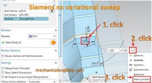 variational sweep secondary section change dimension