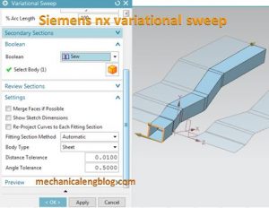 siemens nx variational sweep sweep a section along a path