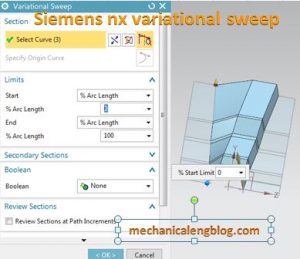 siemens nx variational sweep sweep a section along two path