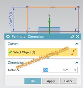 create perimeter dimension in nx