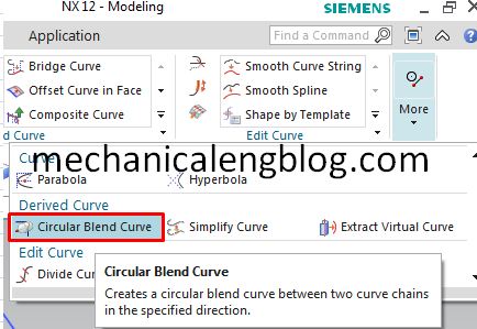 siemens nx circular blend curve icon