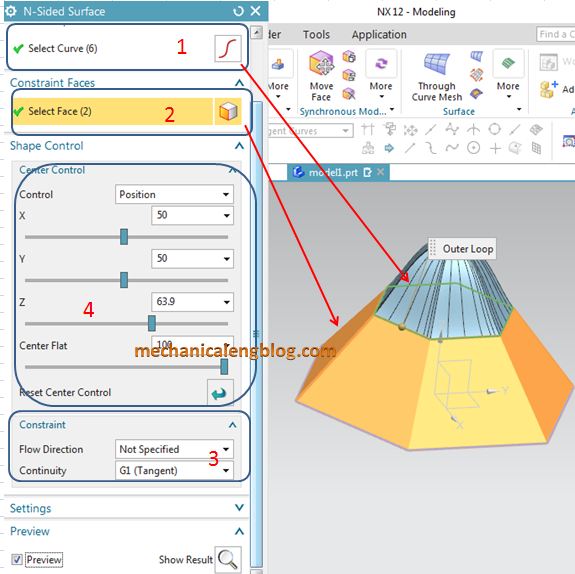 siemens nx tutorial create a triangular n-sided surface