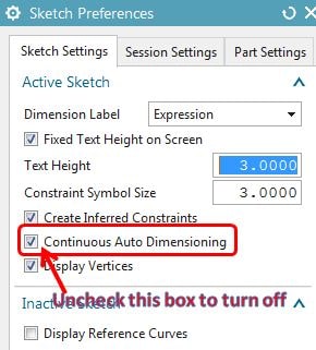 uncheck continuous auto dimensioning in ketch preferences to turn on or off it