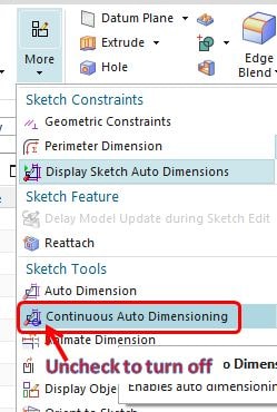 uncheck continuous auto dimensioning in sketcher to tuen on or off it