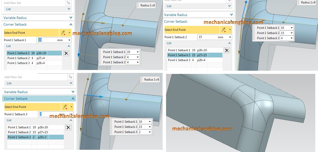 siemens nx modeling create an edge blend with corner setback list