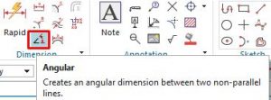 Angular dimension icon