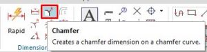 Chamfer dimension icon