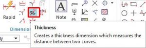 Thickness dimensions icon