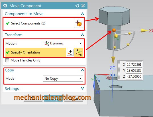 move component in nx