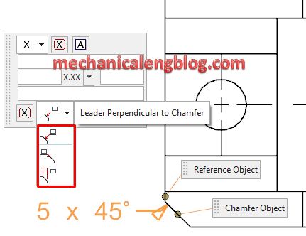 write chamfer dimensions