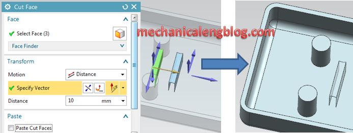 Nx synchronous modeling reuse cut face