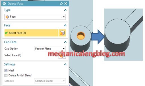 siemens nx synchronous modeling delete face