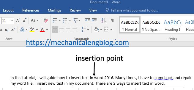 How Do You Add An Insertion Point In Word