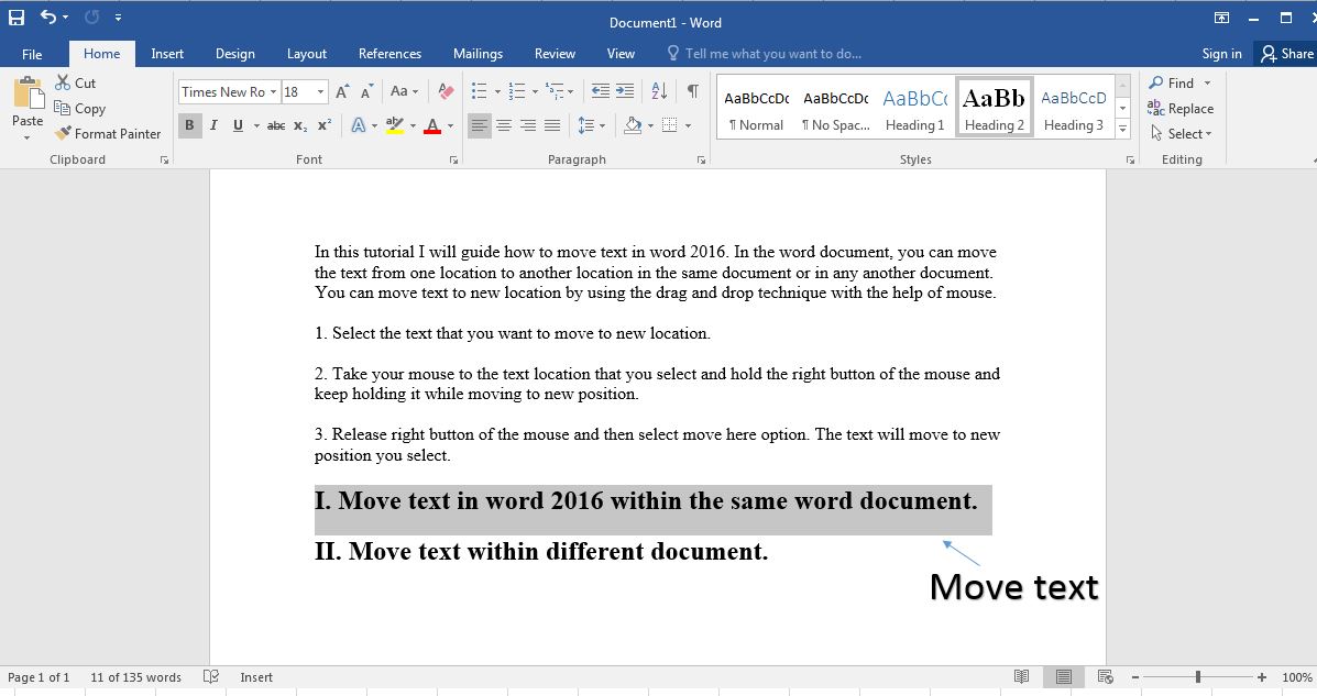 how to move somthing to the right margin in word