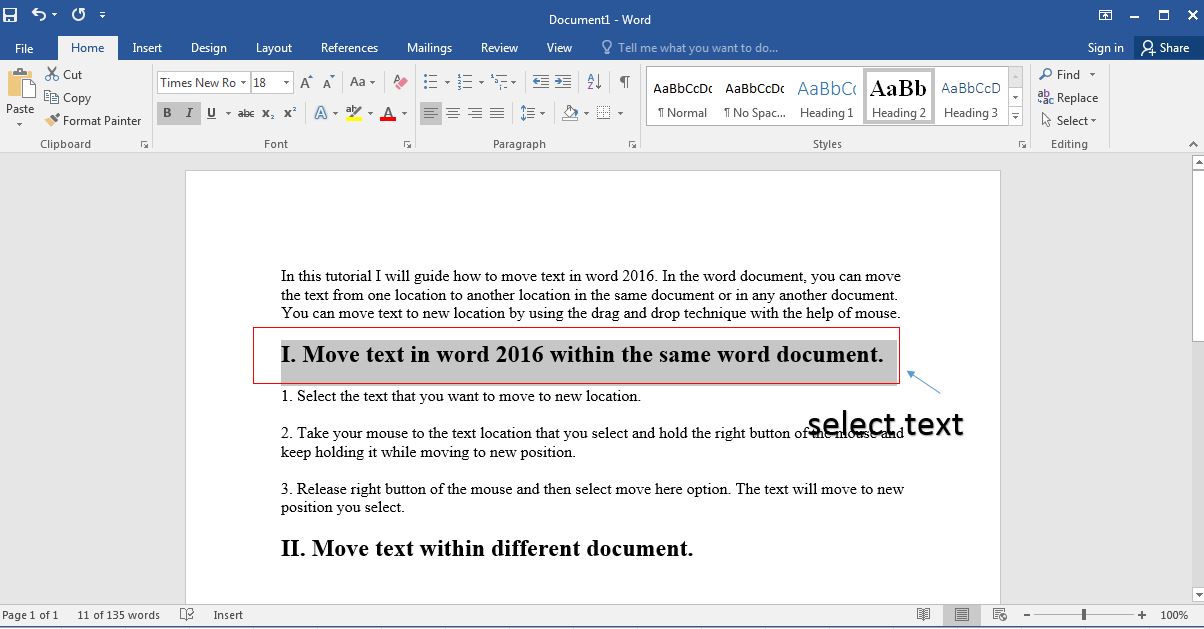 How To Move Text In Word