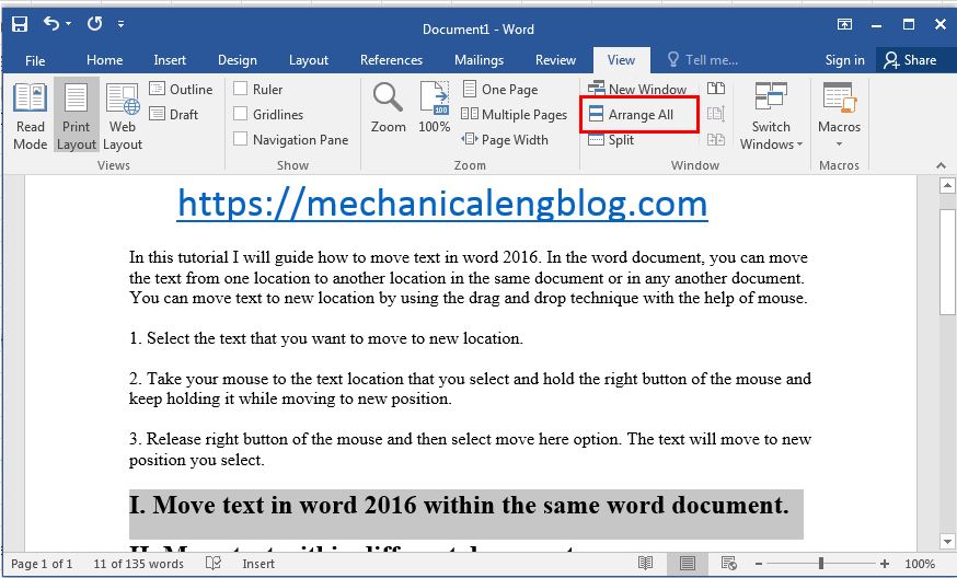 move selected text in word for mac 16