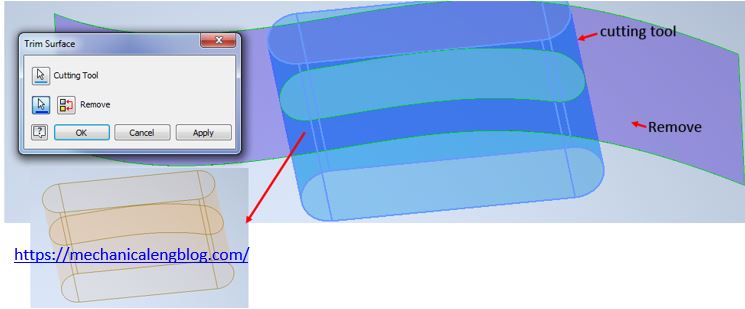 Use invendor trim surface command