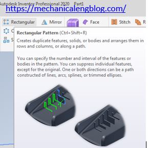 autodesk inventor rectangular pattern icon