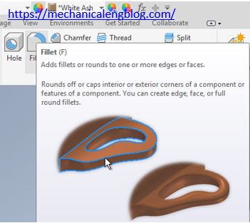 inventor fillet command icon
