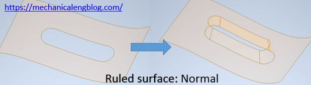 inventor ruled surface normal option