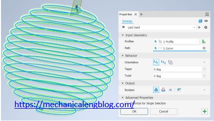 sweep circle around sphere curve