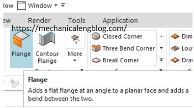 Siemens nx sheet metal flange command icon