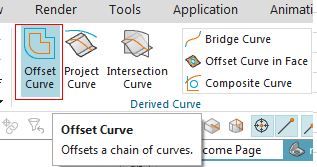siemens nx offset curve command icon