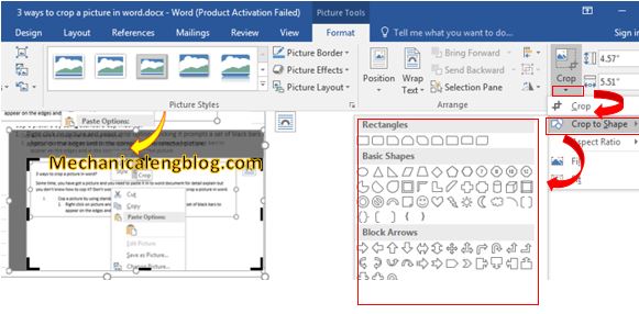 3 ways to crop a picture in word - Mechanicaleng blog