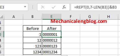 excel-Using REPT and LEN command