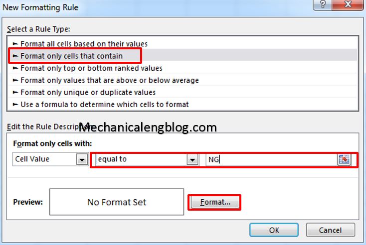 excel new formatting rules