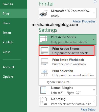 print multiple sheets all sheets in Excel 2