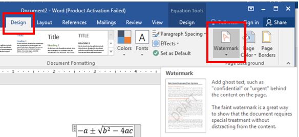 word-Watermark feature