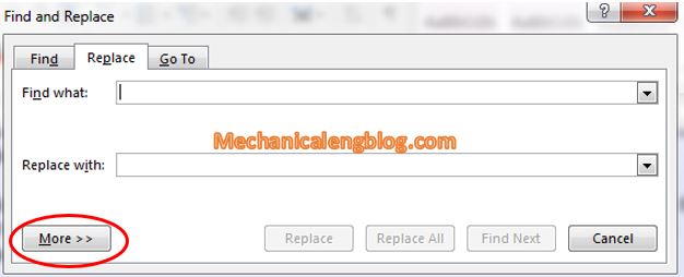 Delete all photos in word document by using Replace tool 3