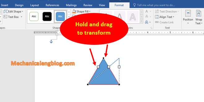 Transform shape in word 3