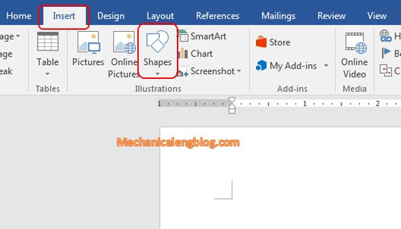 draw shapes in Word 1