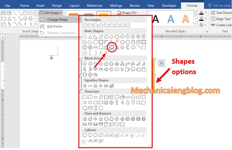 Change the shape of the Text Box box in Word 2