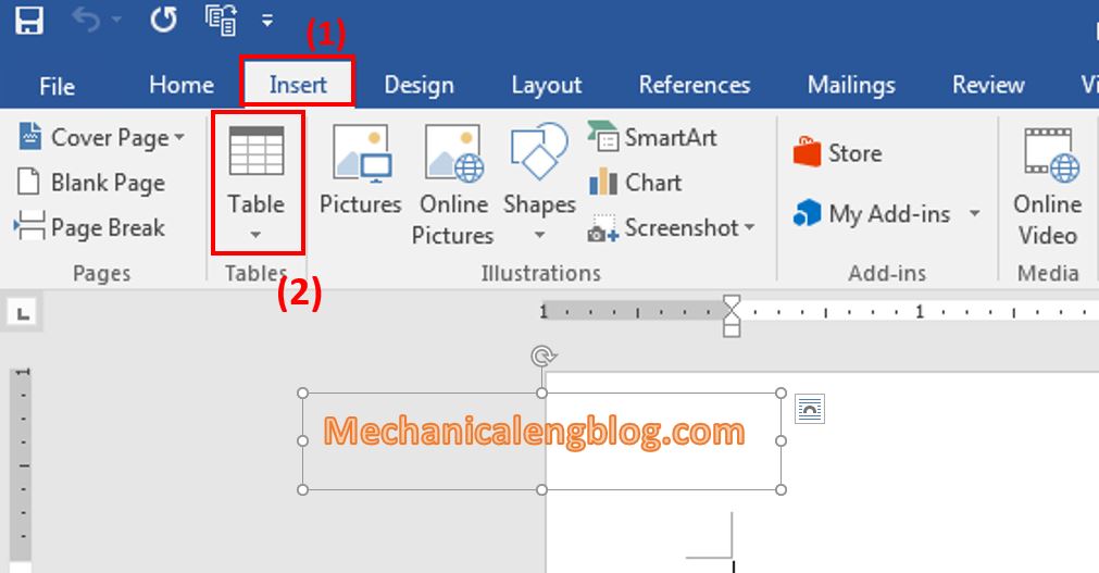 Create a calendar in Word manually 1