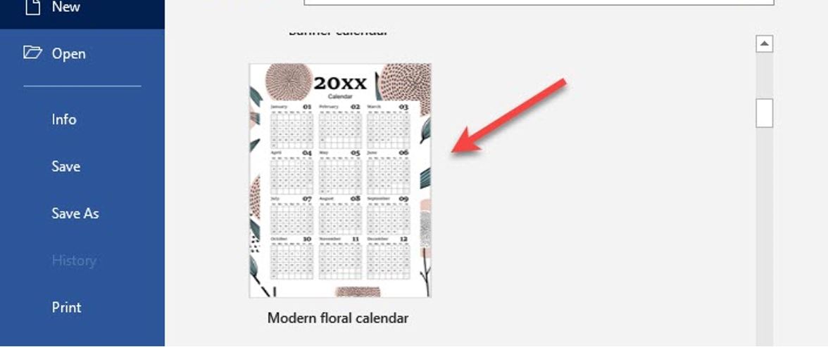 Create a calendar using available templates 3