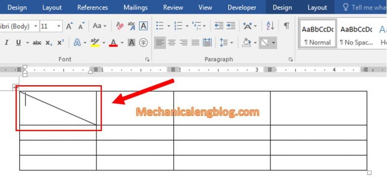 How To Insert A Diagonal Line In A Table In Word