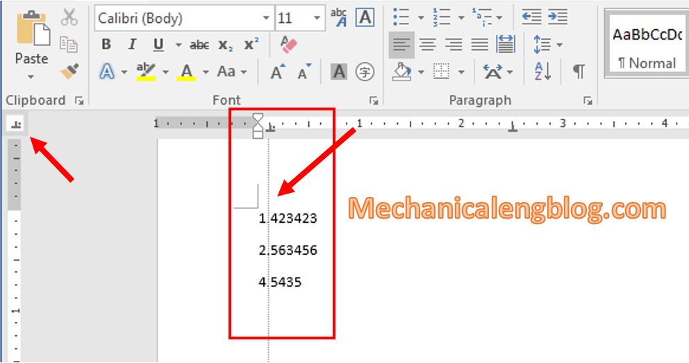 Types of Tab in ms word 4