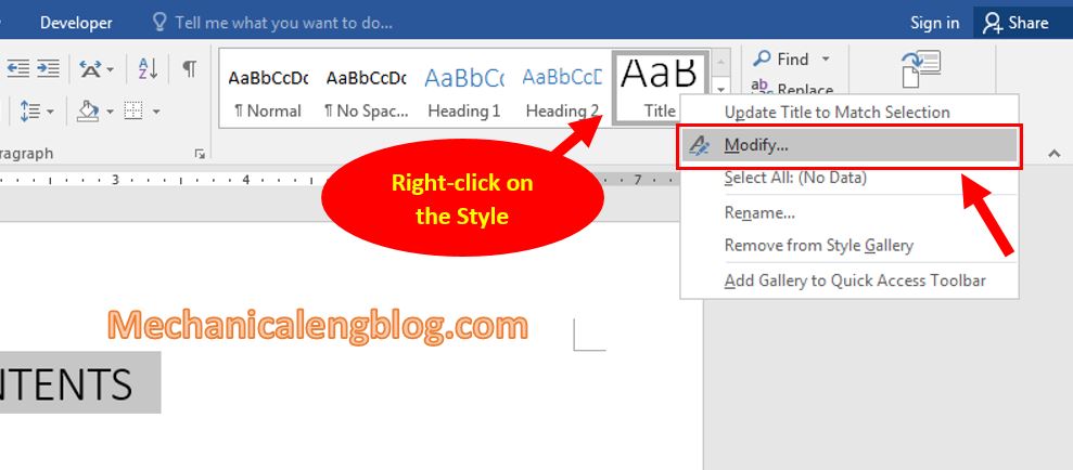 Using Style in Word 4