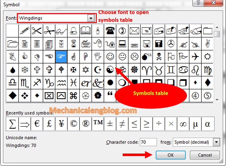 bullet symbol option in word 3