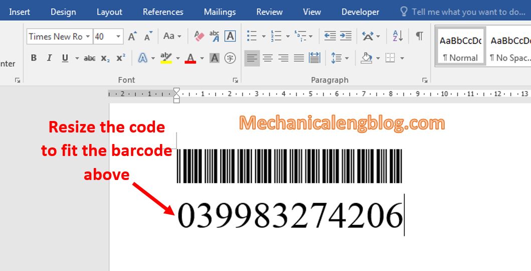 barcode generator word