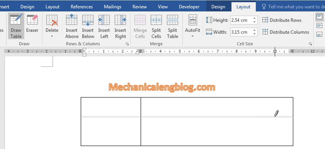 Create a table in ms Word 4