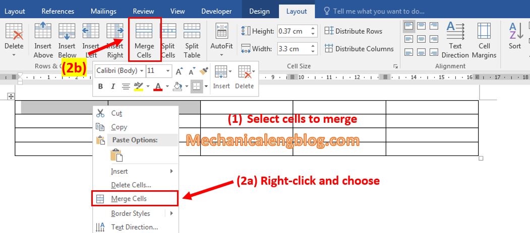 How To Merge Cells In Table In Ms Word