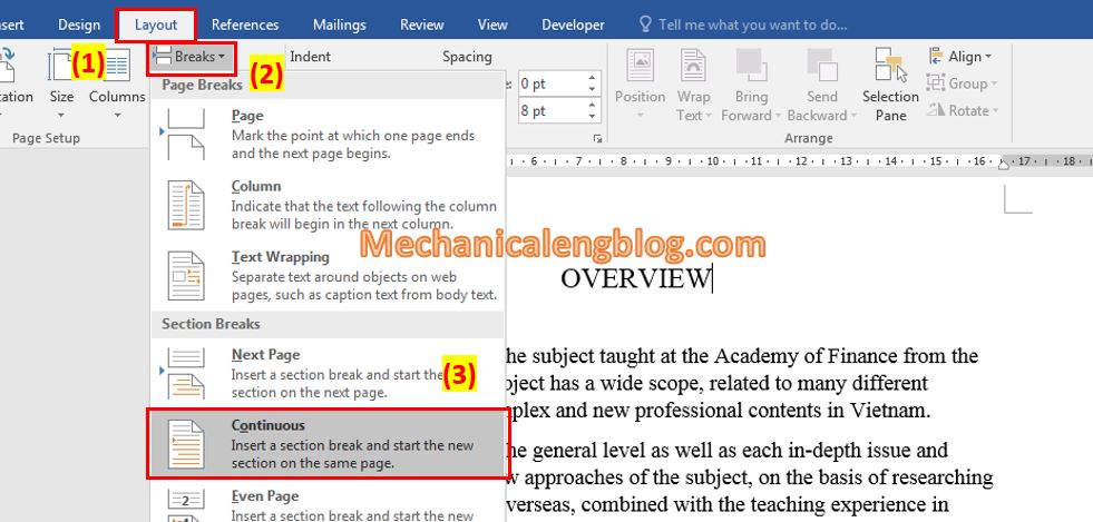 removing section breaks in word 2010